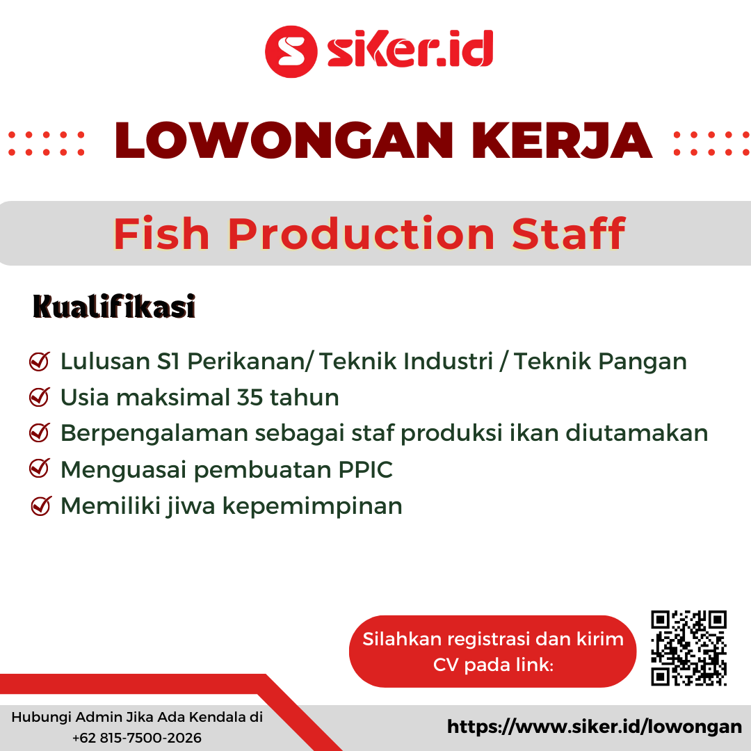 Fish Production Staff - PT Kelola Laut Nusantara